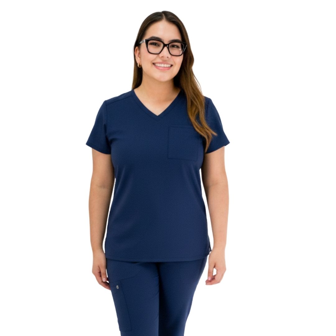 KOI Dama - Aura Scrub Top - Color Azul Marino