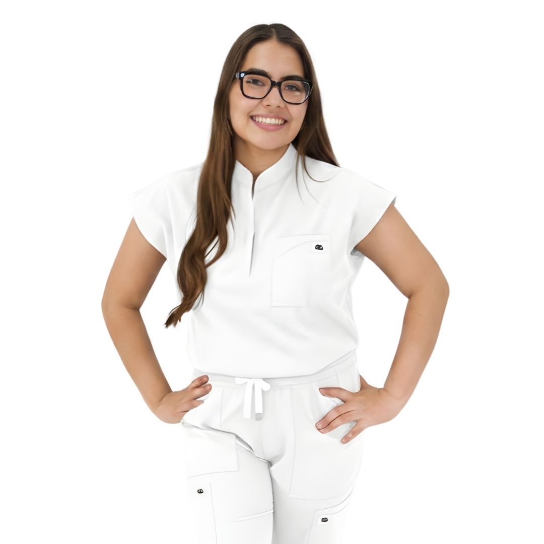 Catrin Scrub Top - Color Blanco