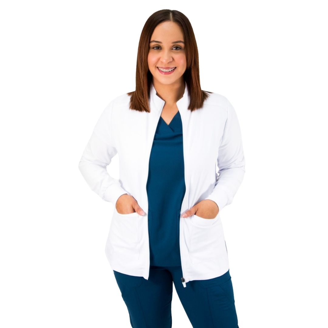 KOI Cureology Dama - Geneses Jacket - Color Blanco