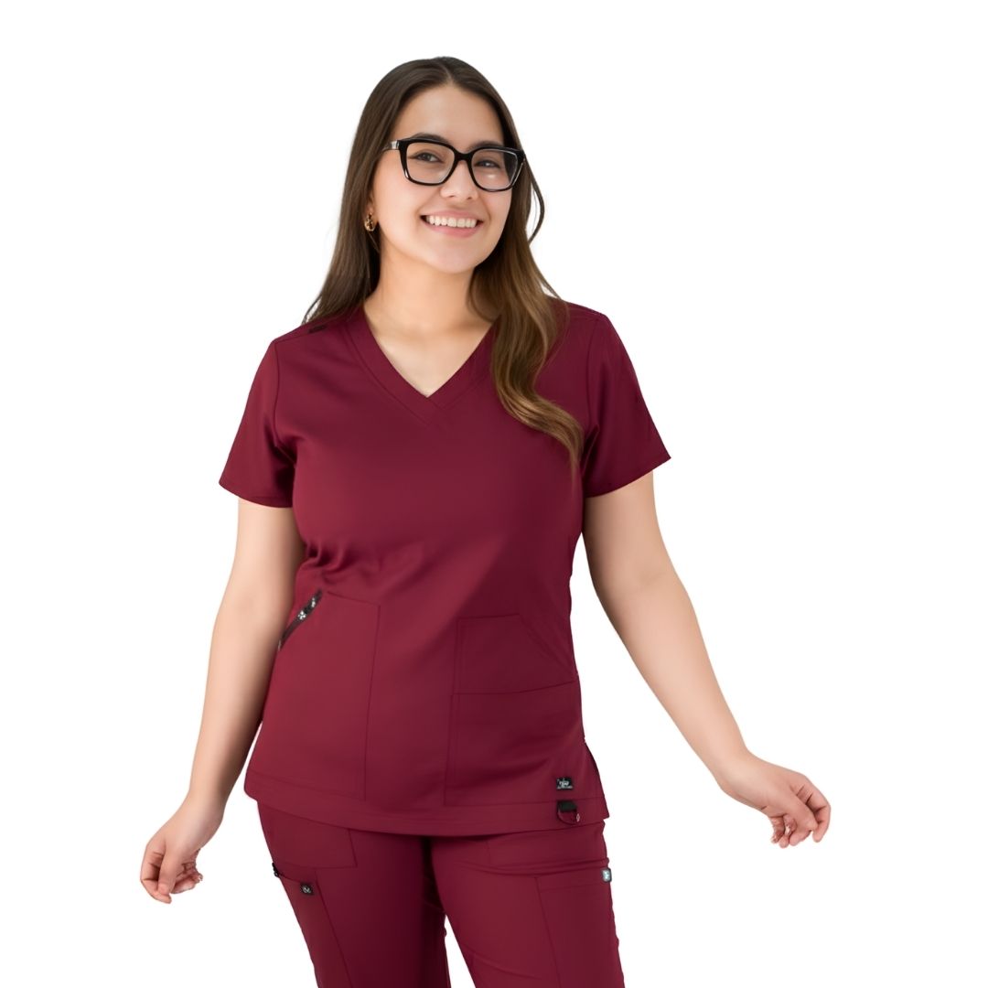 Sari Scrub Top - Color Vino